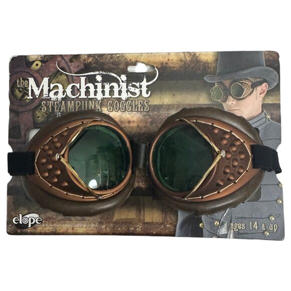 The Machinist Bronze Gold Green Steampunk Steam Punk Goggles - Picture 1 of 2